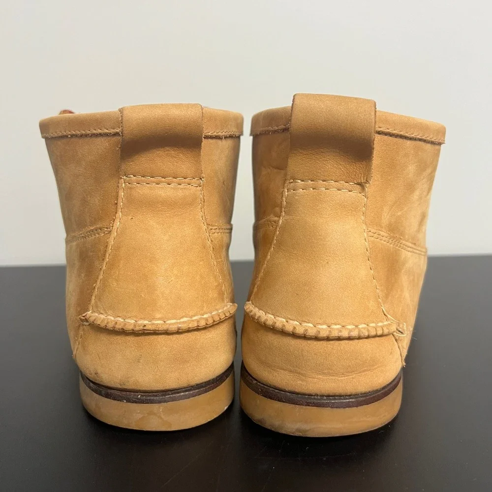 LL Bean Signature Mens Tan Leather Boots 281251 Size 10.5 D